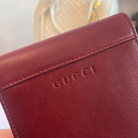 Gucci • Bordeaux Leather Wallet *Unisex* - Picture 15 of 17